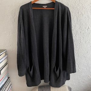 J. Jill Cotton+Silk Knit Grey Cardigan